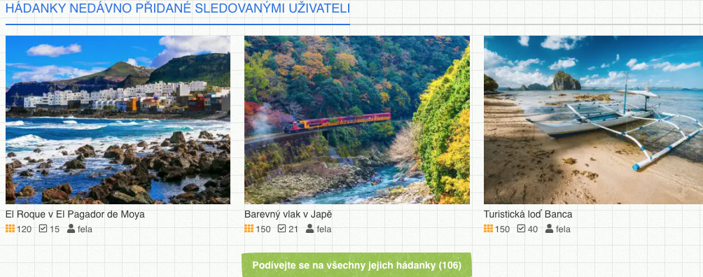 Uživatel sleduje