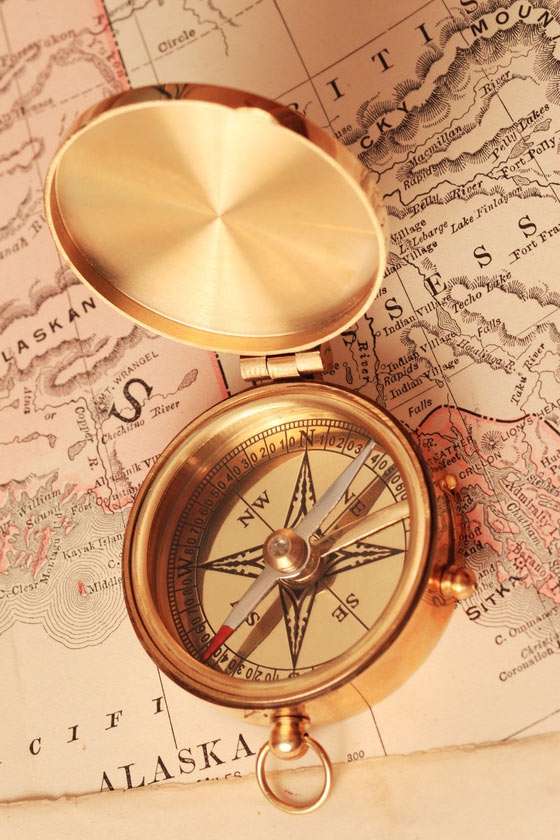 Brass compass puzzle online from photo