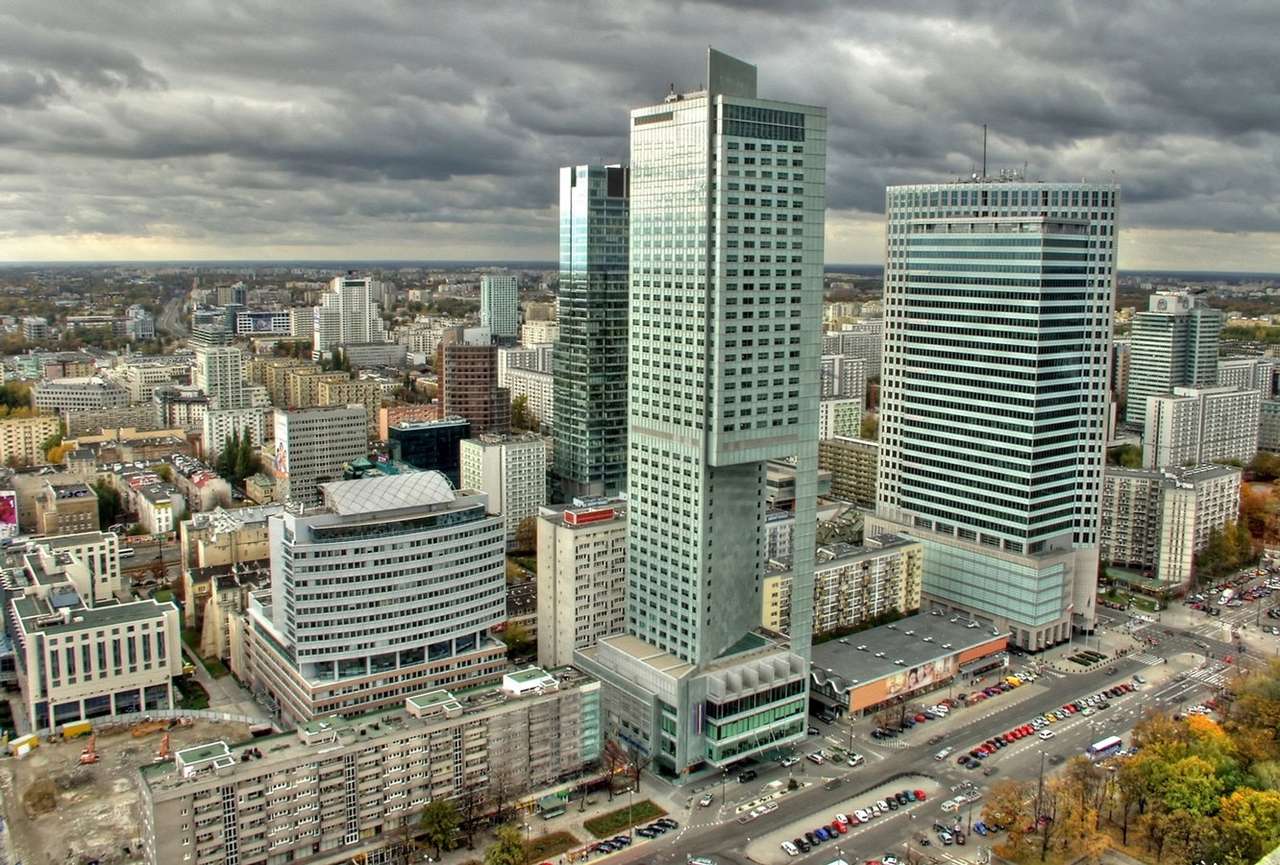 Skyline van Warschau (Polen) puzzel online van foto
