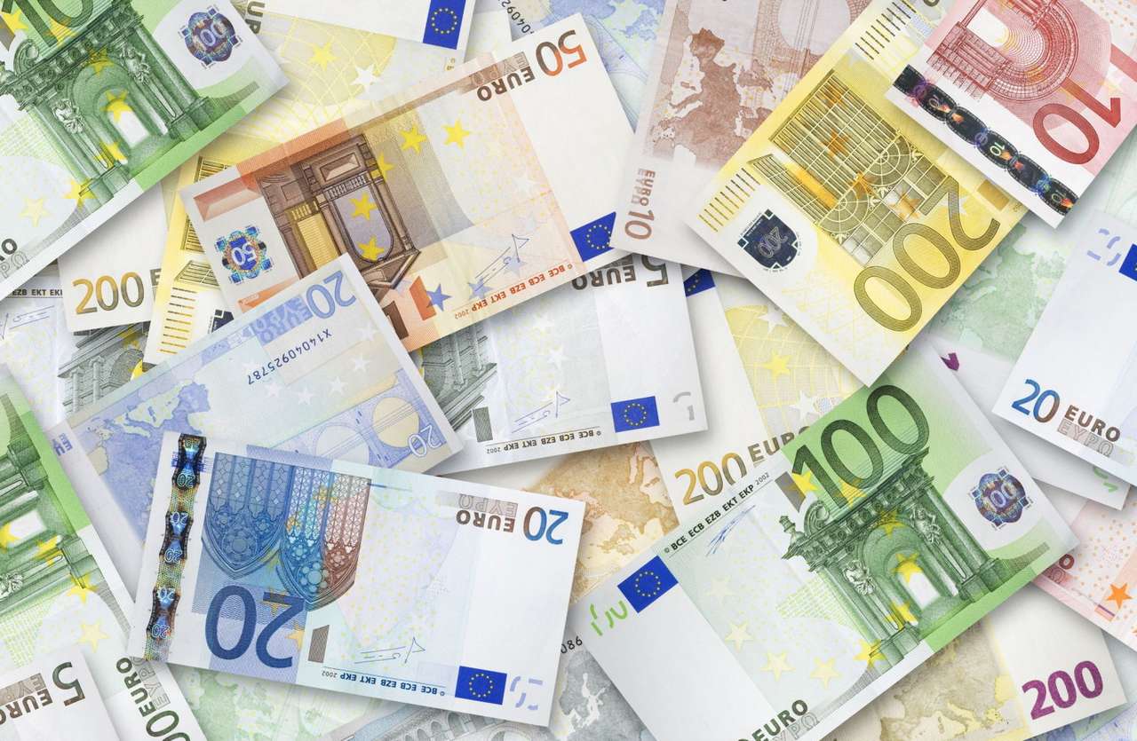 Eurosedlar pussel online från foto