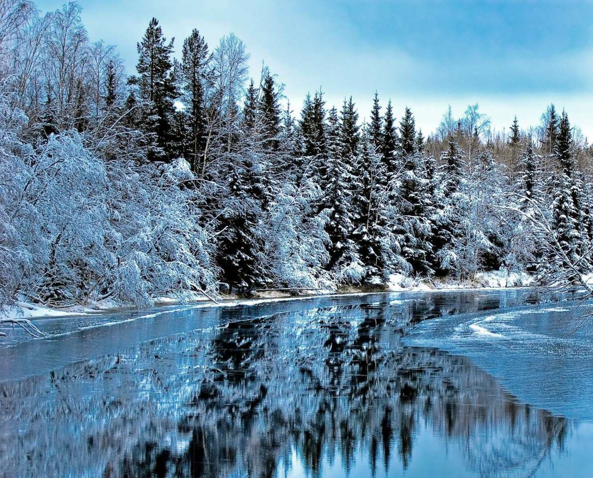 vinterlandskap i norra Sverige Pussel online
