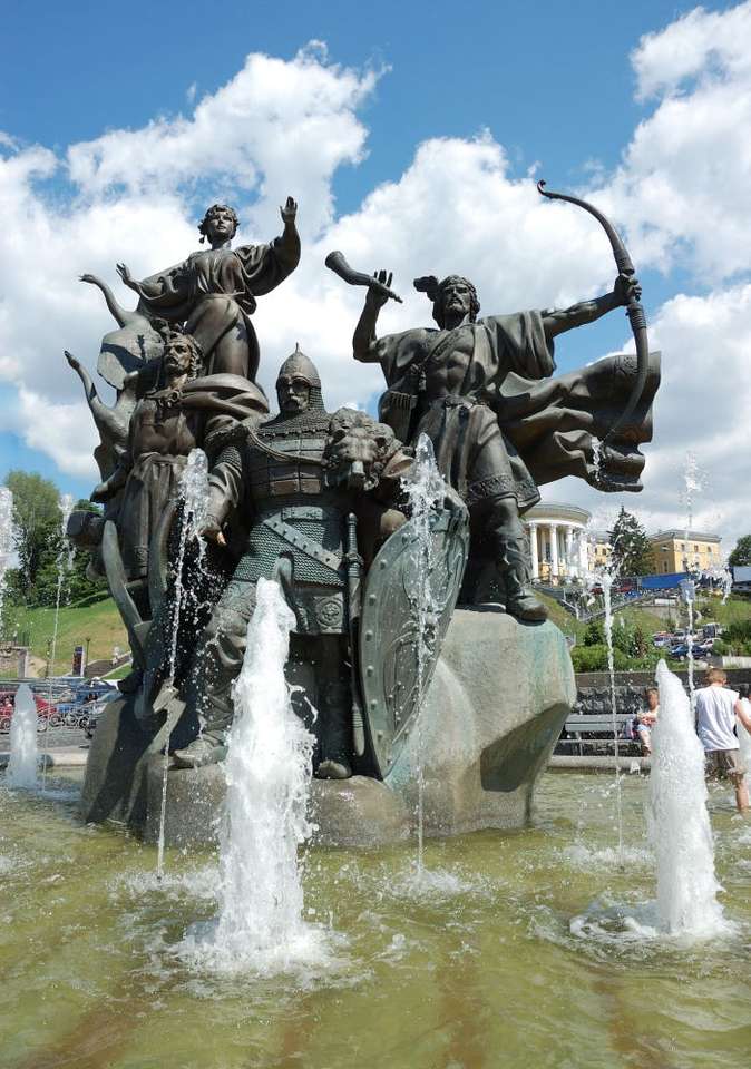 Monument to founders of Kiev (Ukraine) puzzle from photo