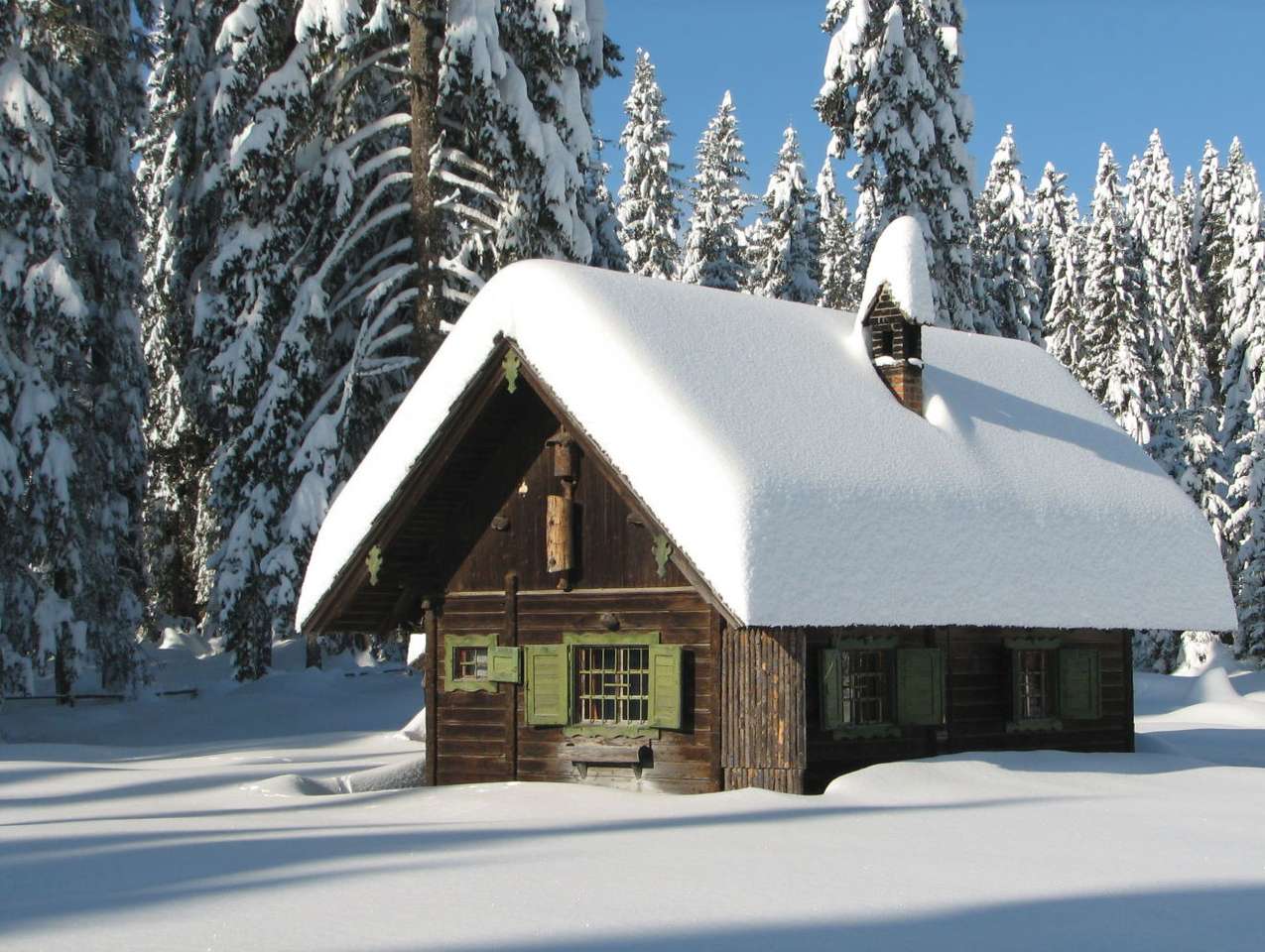Зима в Поклюка (Словения) онлайн пъзел