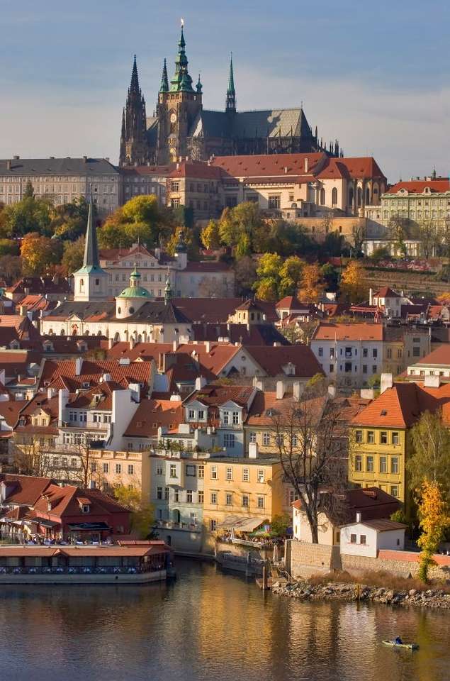 Ποταμός Μολδάβα στην Πράγα (Τσεχία) παζλ online από φωτογραφία