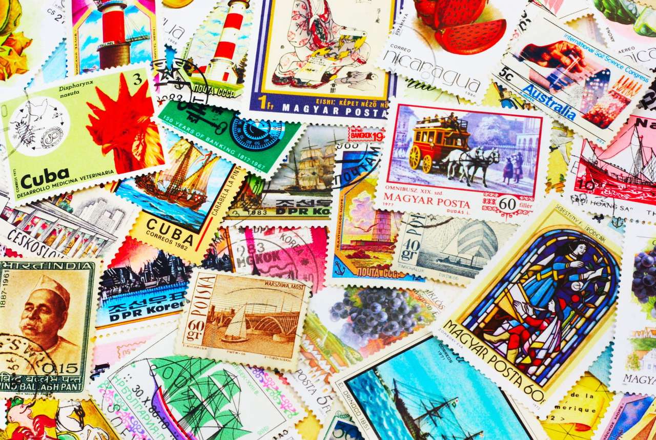 Coleção de selos postais puzzle online