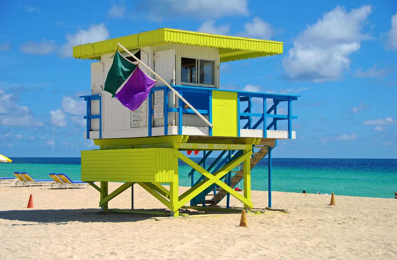 Badmeester toren in Miami Beach (VS) online puzzel