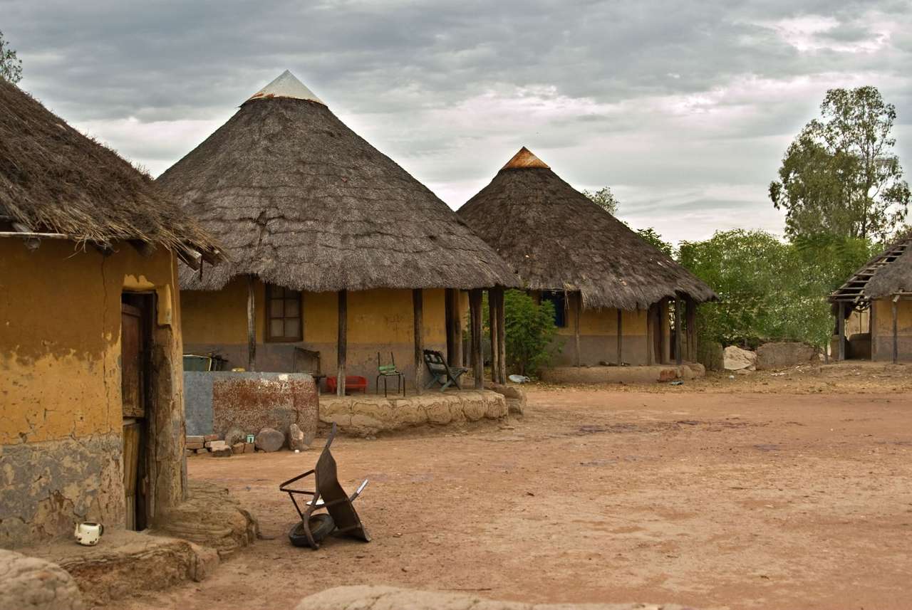 Αφρικανικό χωριό παζλ online από φωτογραφία