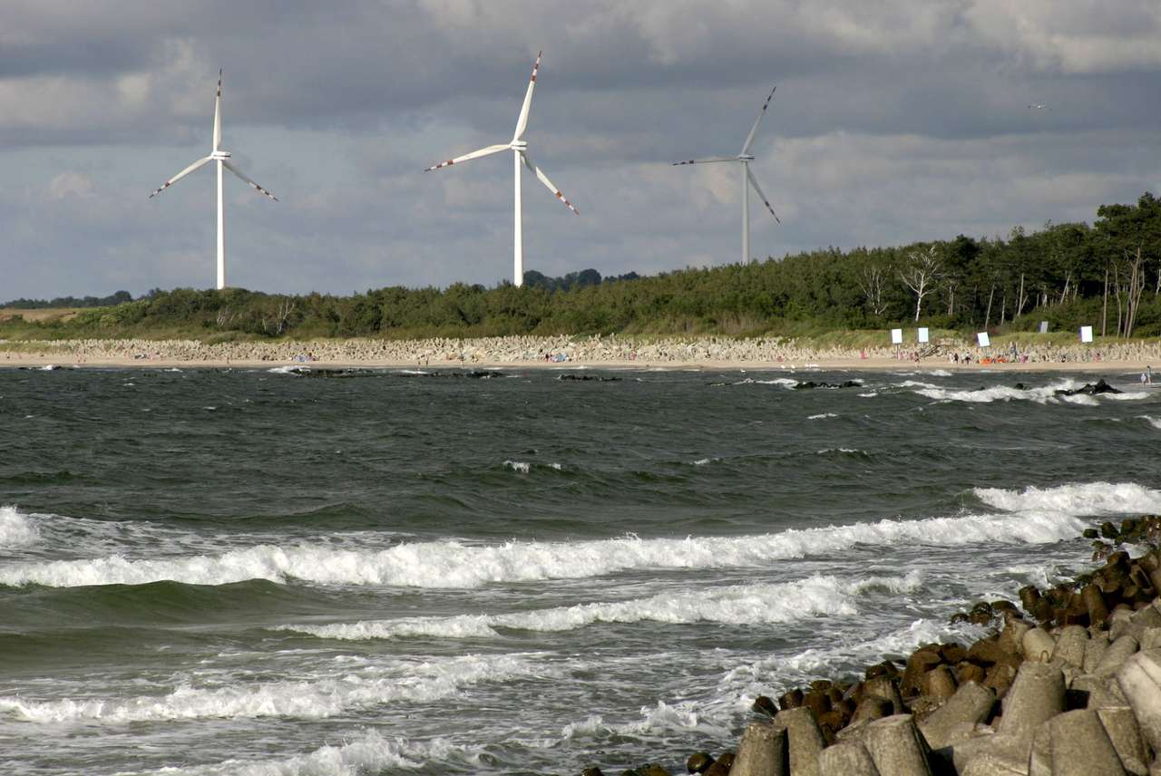 Балтийски морски бряг в Дарлово (Полша) онлайн пъзел от снимка