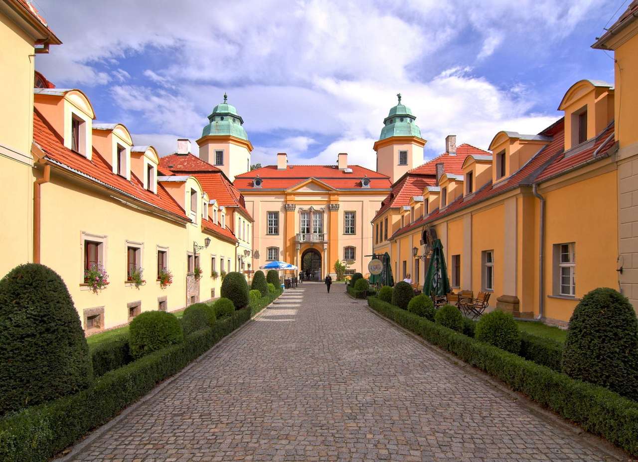 Die Gebäude der Burg Ksiaz (Polen) Online-Puzzle vom Foto