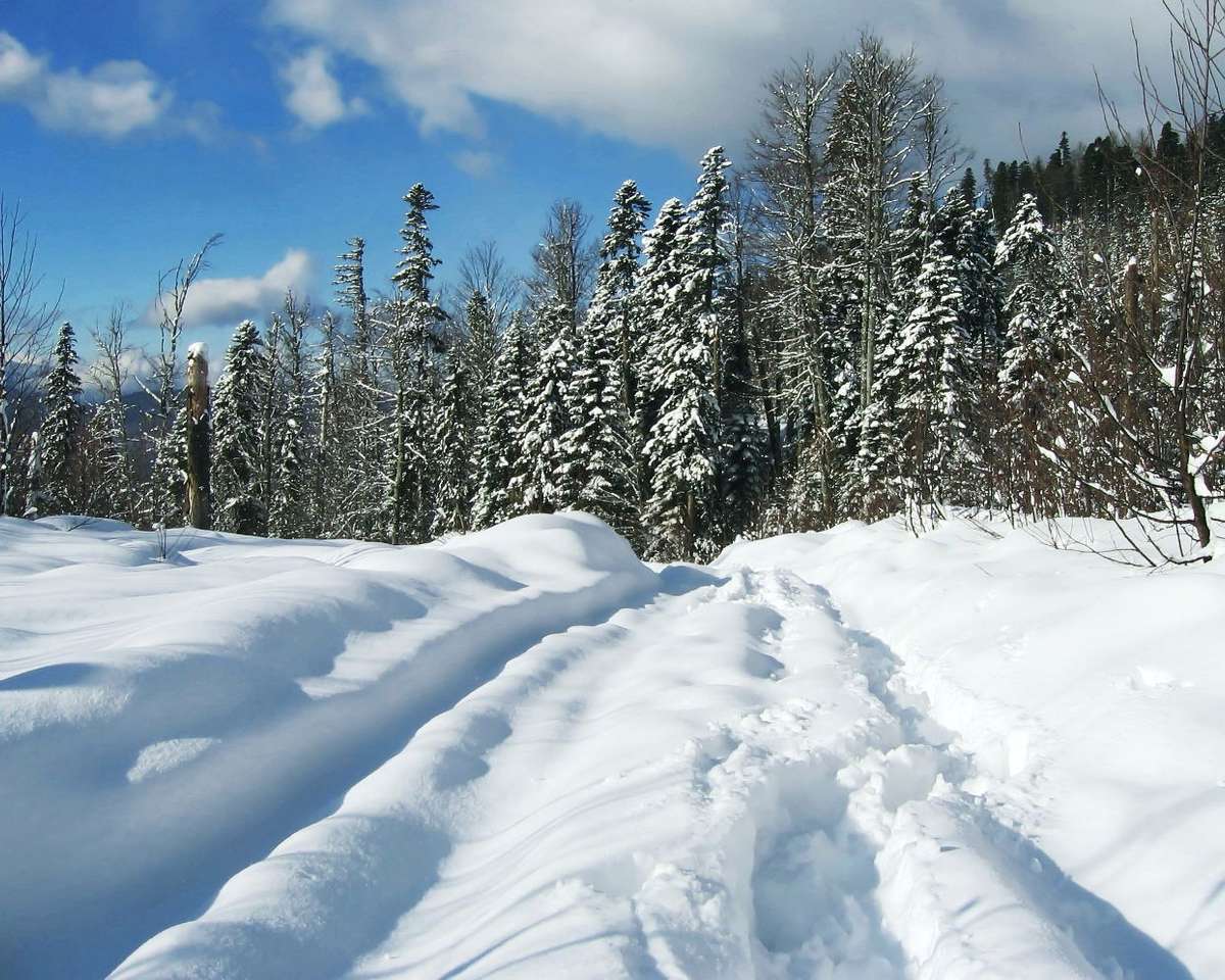 Χειμώνας στα βουνά του Καυκάσου παζλ online από φωτογραφία