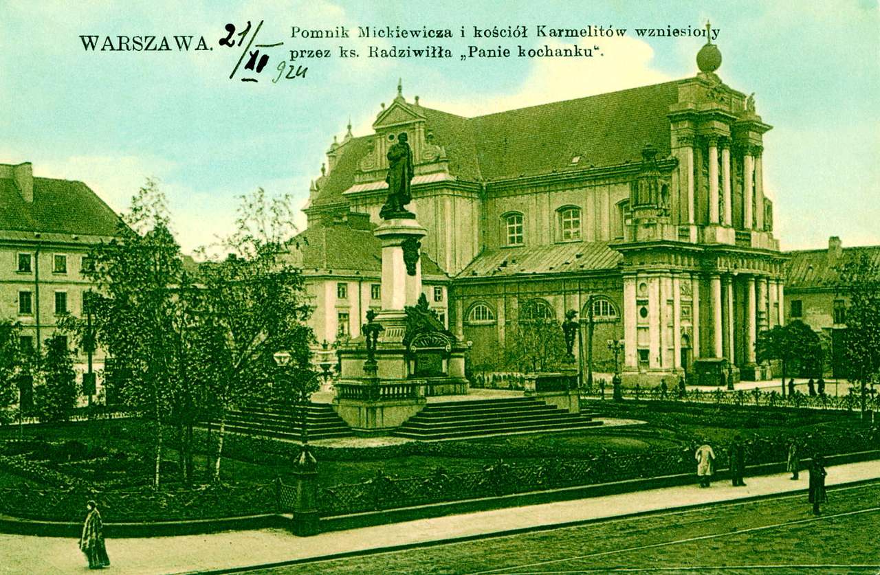 Adam Mickiewicz monument pussel online från foto