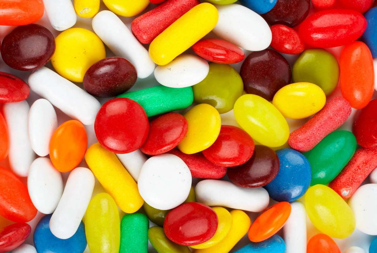 Färgglada sötsaker pussel online från foto