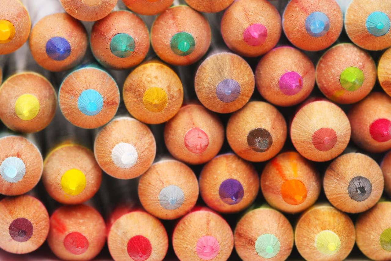 Colorful pencils puzzle online from photo