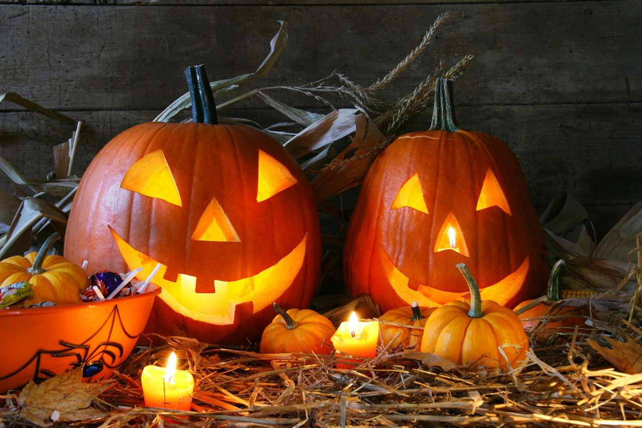 Pumpkin lanterns puzzle online from photo
