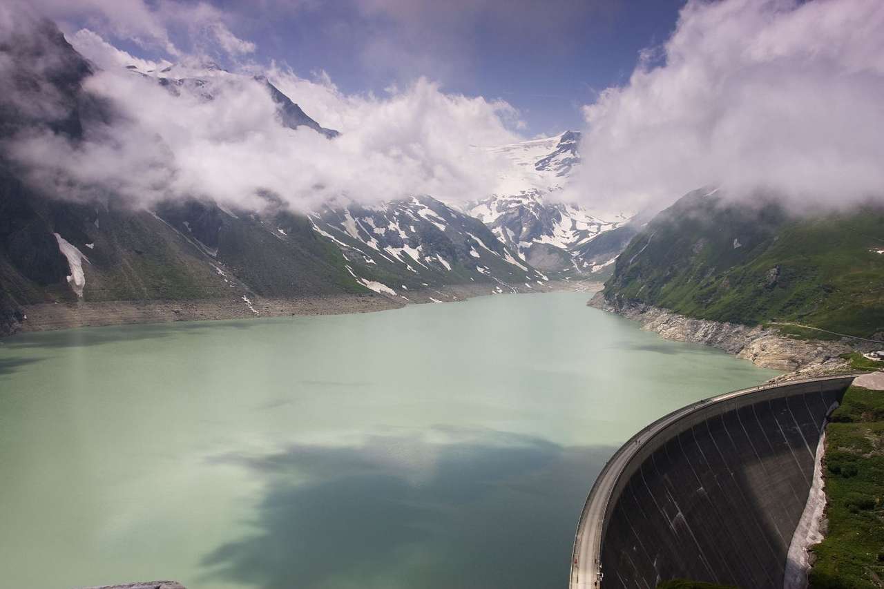 Jezero Moserboden v Alpách (Rakousko) online puzzle