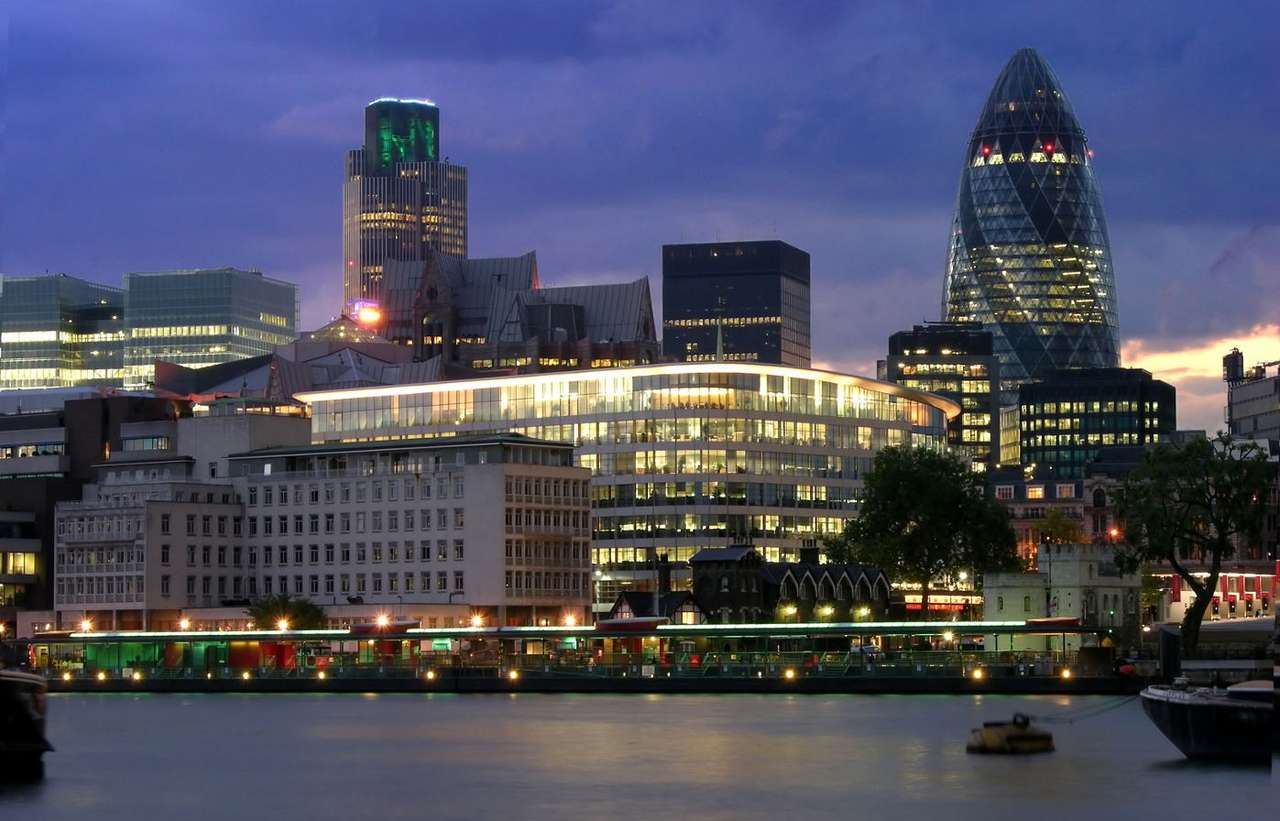 Londons centrum på natten (Storbritannien) pussel online från foto