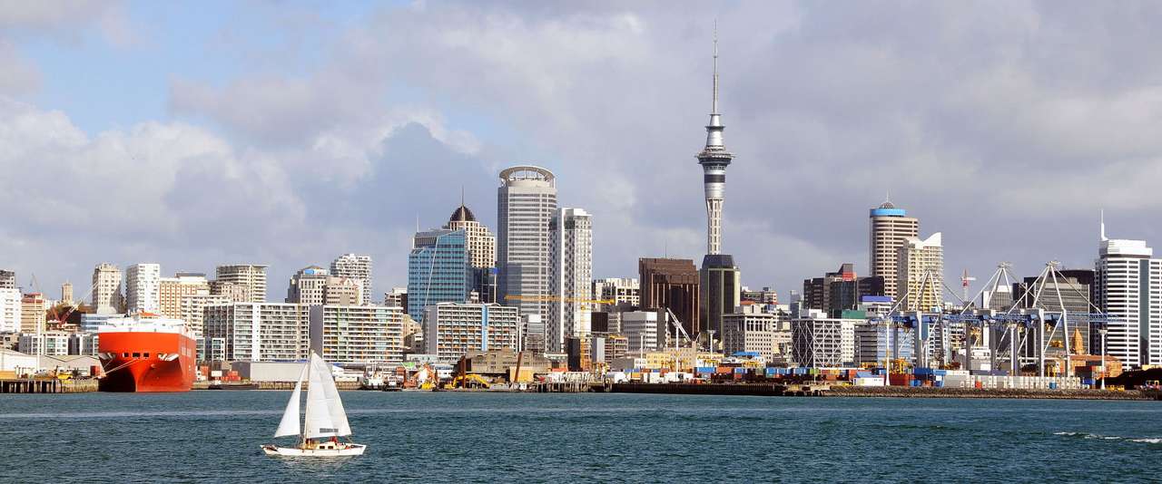 Panorama över Auckland (Nya Zeeland) pussel online från foto