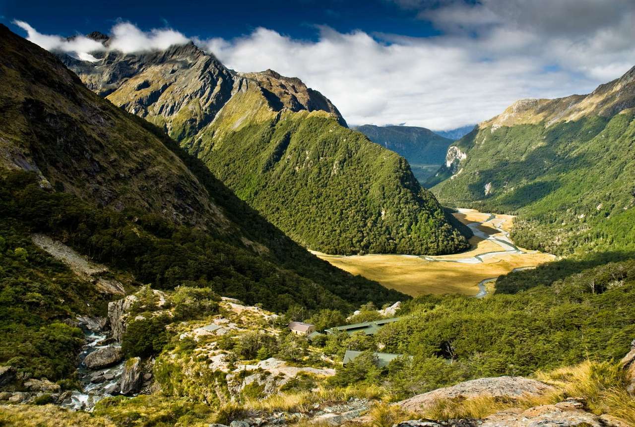 Пейзаж на Южен остров (Нова Зеландия) онлайн пъзел