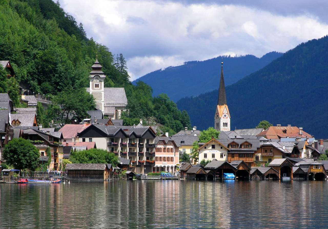 Панорама на Халщат (Австрия) онлайн пъзел от снимка