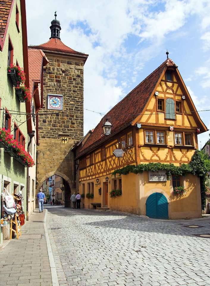 Centrum van Rothenburg ob der Tauber (Duitsland) online puzzel