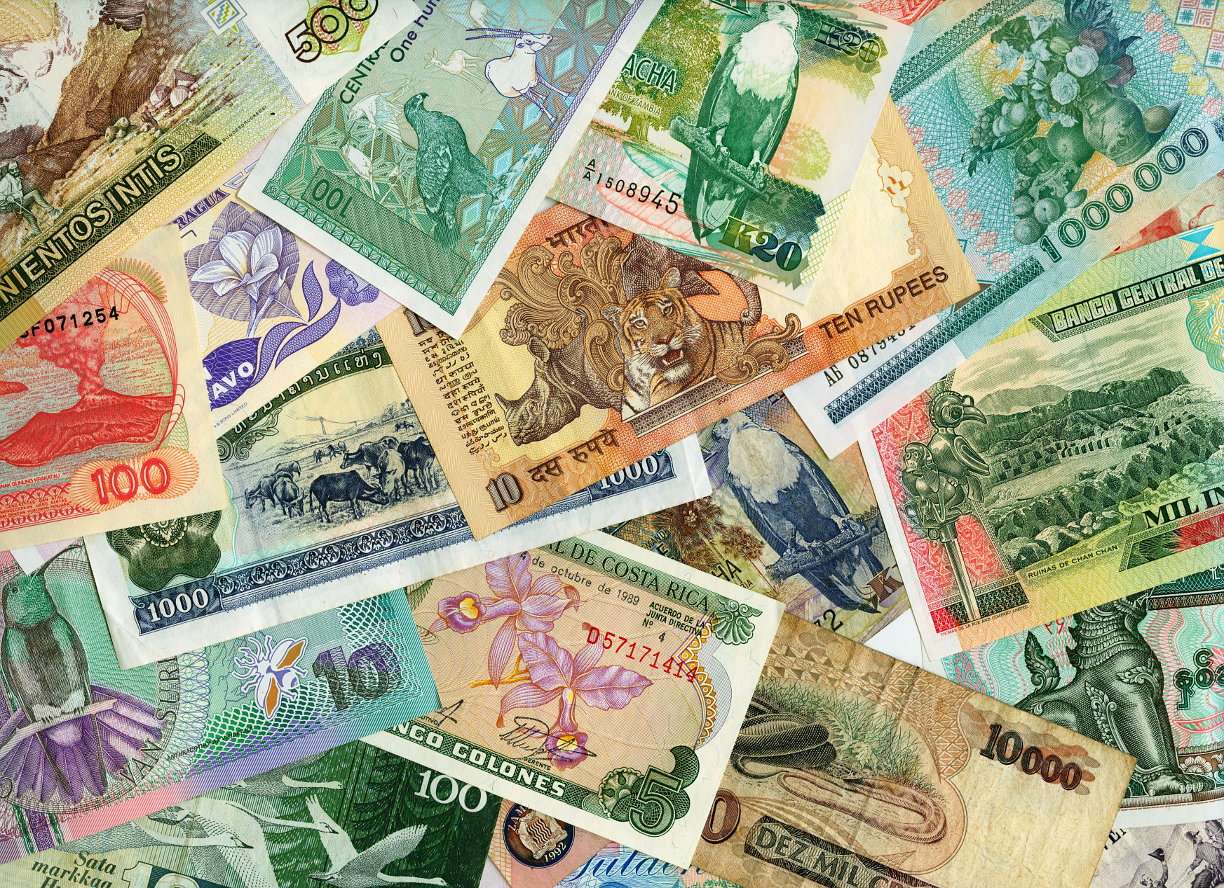 Verschiedene Währungen Online-Puzzle vom Foto