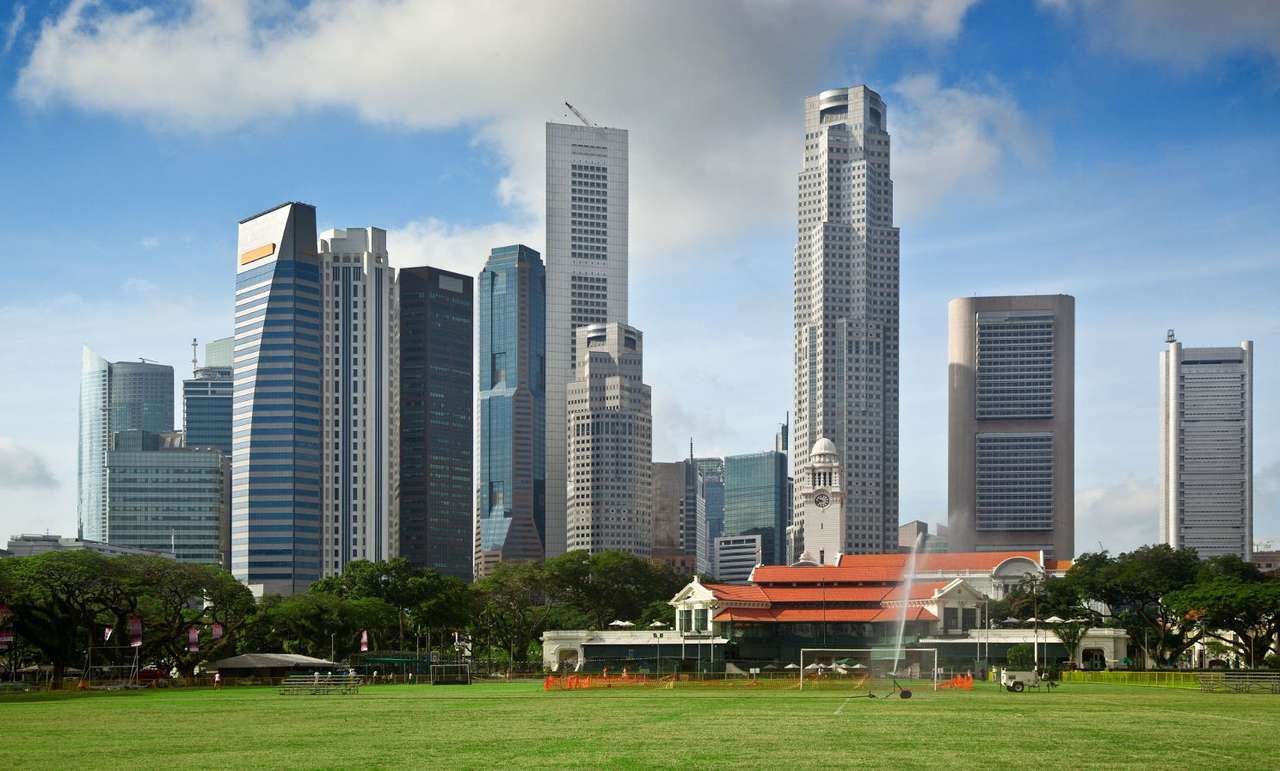 Sikt på Singapore finansdistrikt Pussel online