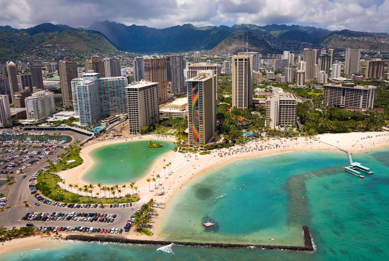 Panorama över Honolulu (USA) pussel online från foto