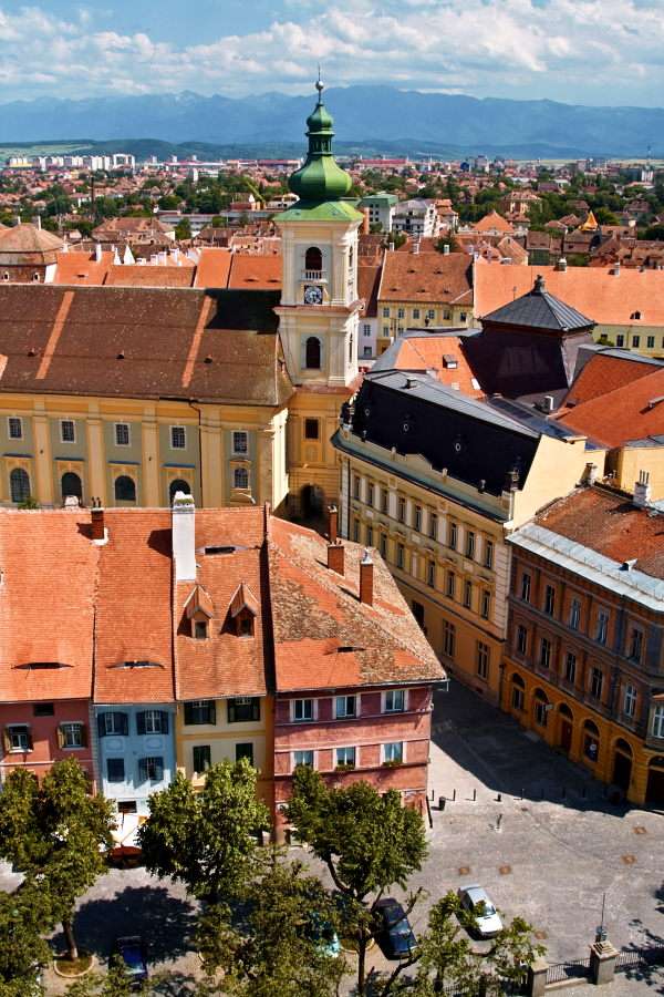 Panorama över Sibiu (Rumänien) Pussel online