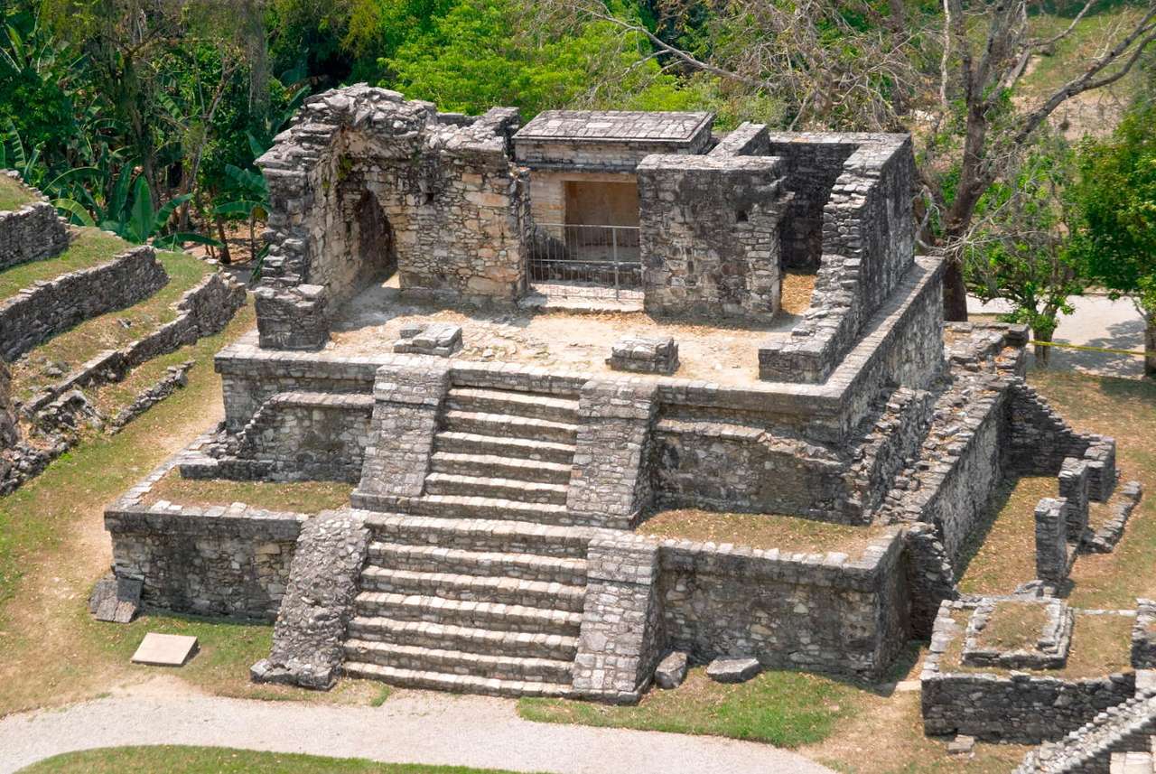 Templul XIV din complexul de ruine Palenque (Mexic) puzzle online din fotografie
