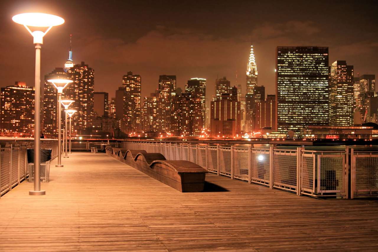 Ню Йорк през нощта (САЩ) онлайн пъзел