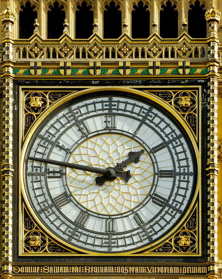 Ρολόι στον Πύργο του Μπιγκ Μπεν στο Λονδίνο (Μεγάλη Βρετανία) online παζλ