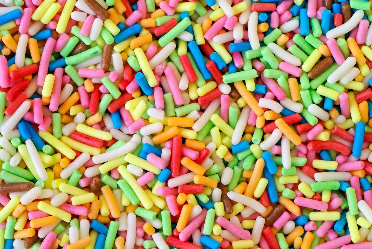 Sweet colorful sprinkles puzzle online from photo