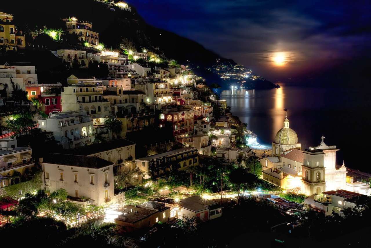 Nuit à Positano (Italie) puzzle en ligne à partir d'une photo