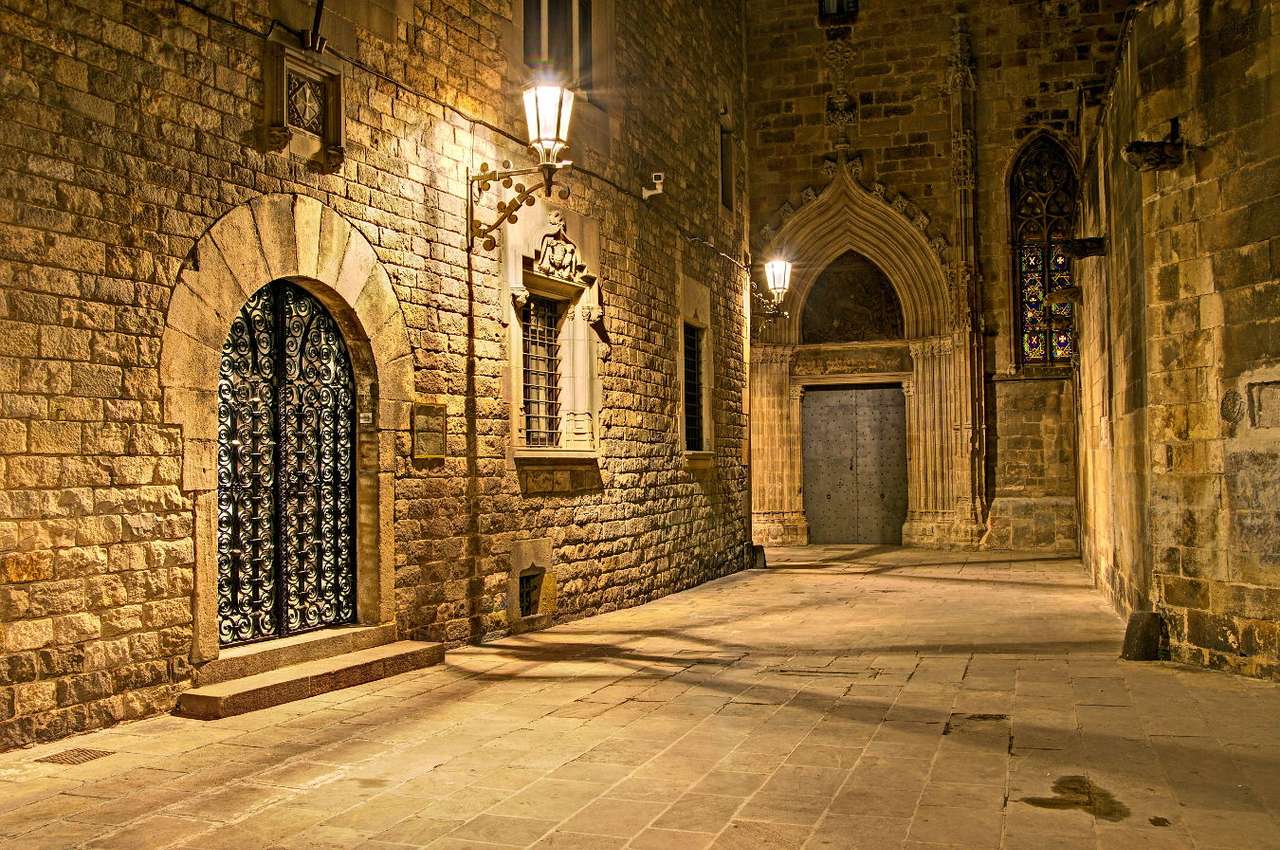 A gótikus negyed Barcelonában (Spanyolország) puzzle online fotóról