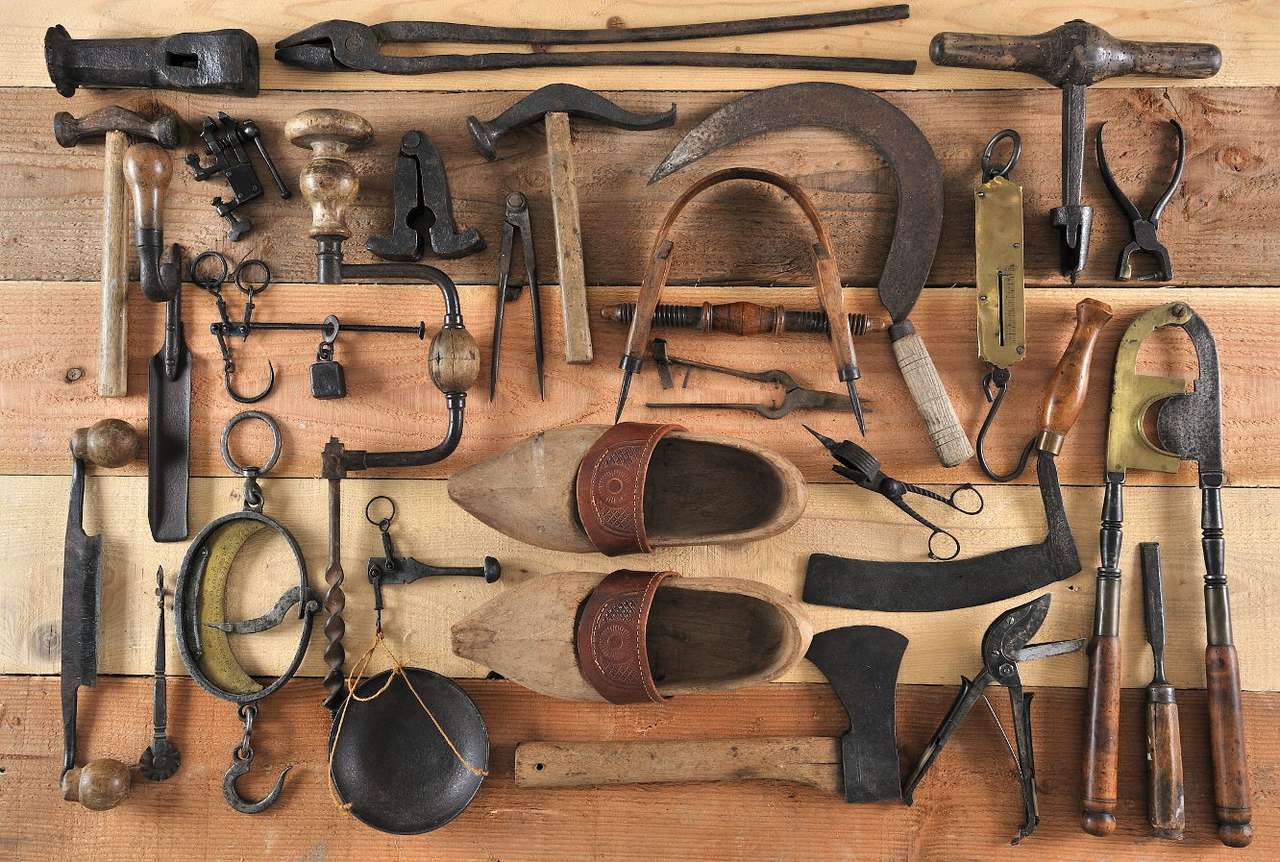 Tools of the past puzzle online from photo