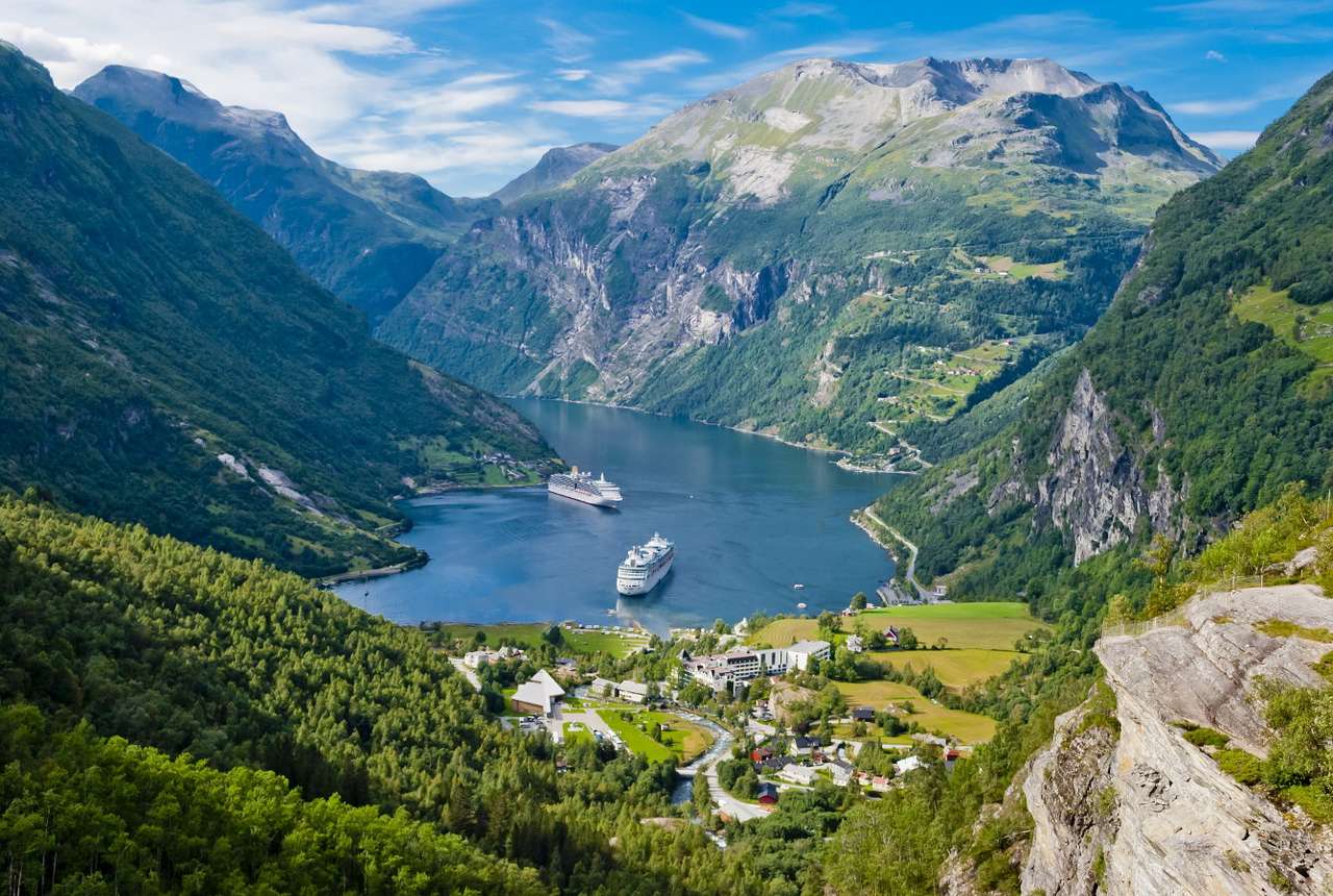 Geiranger Fjord (Νορβηγία) παζλ online από φωτογραφία