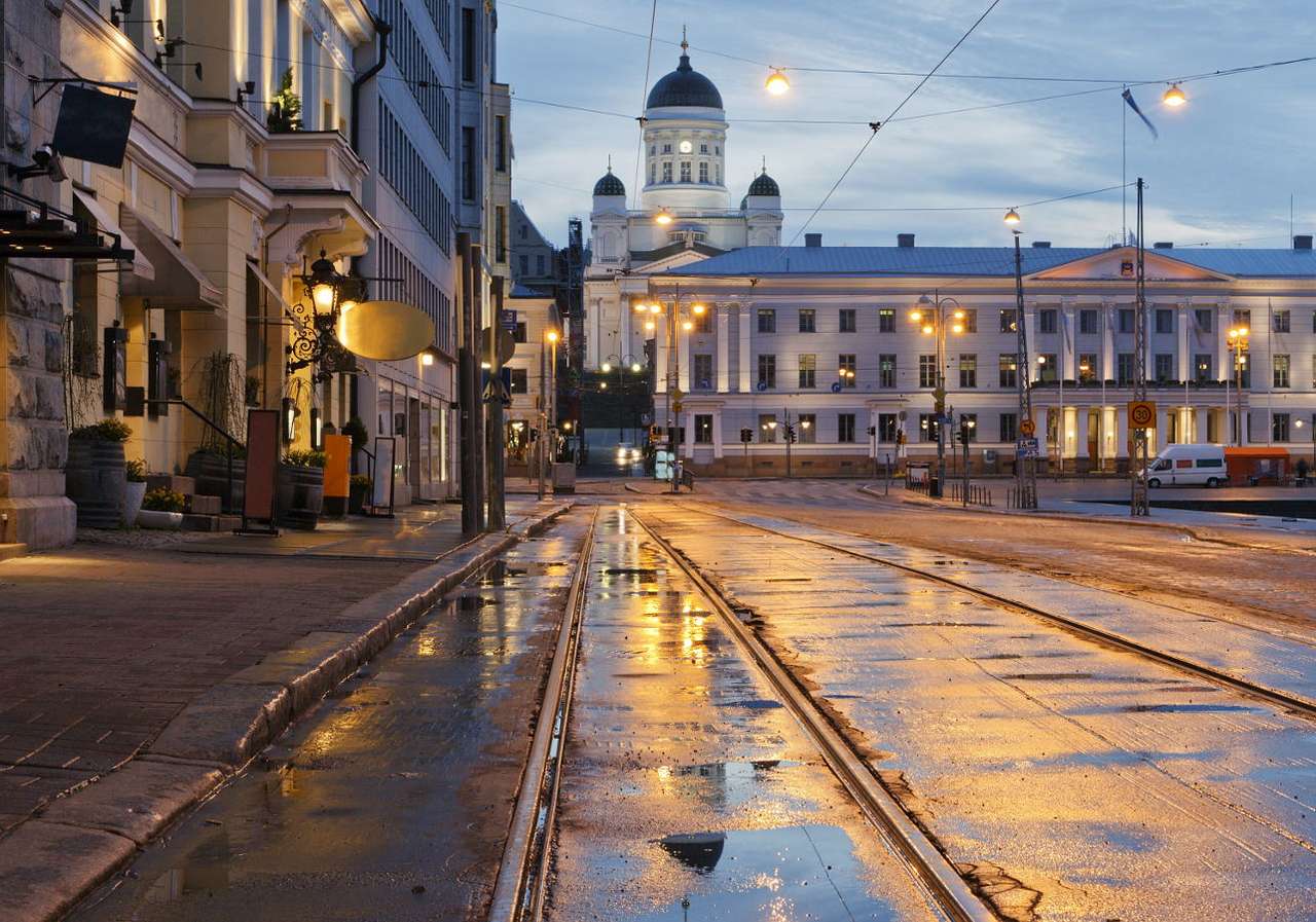 Catedral luterana no centro de Helsinque (Finlândia) puzzle online a partir de fotografia