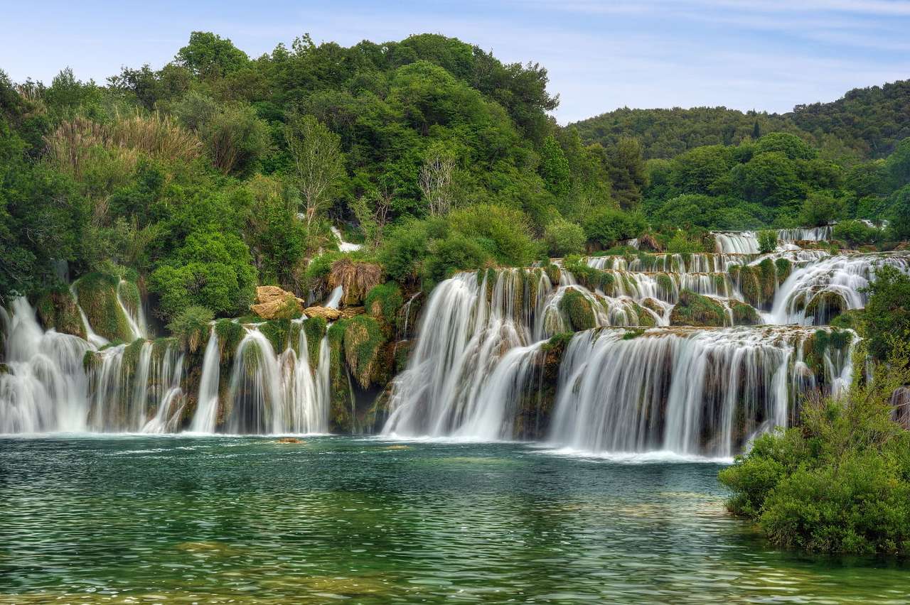 Водопади на река Крка (Хърватия) онлайн пъзел