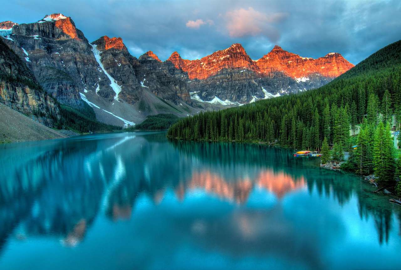 Răsăritul soarelui peste lacul morain (Canada) puzzle online