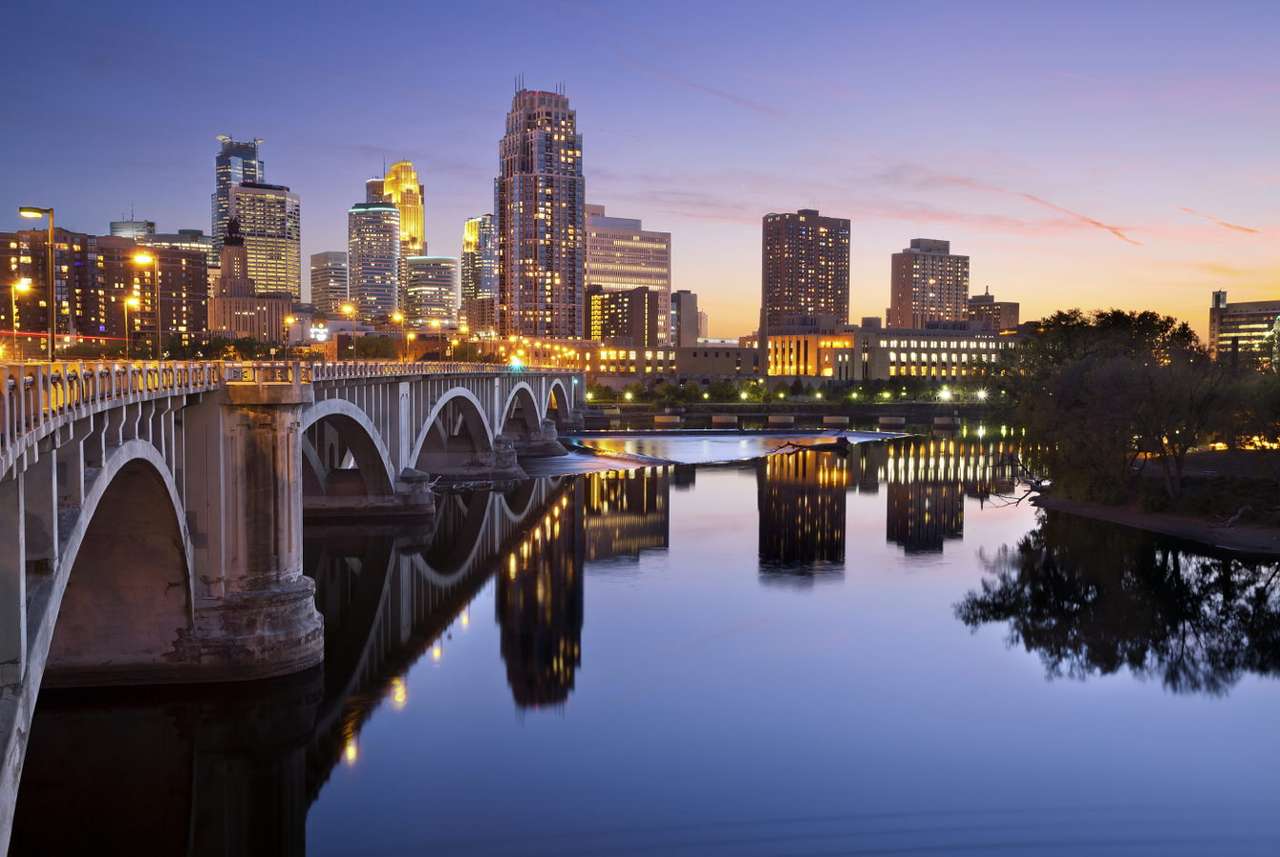 Zonsondergang in Minneapolis (VS) puzzel online van foto