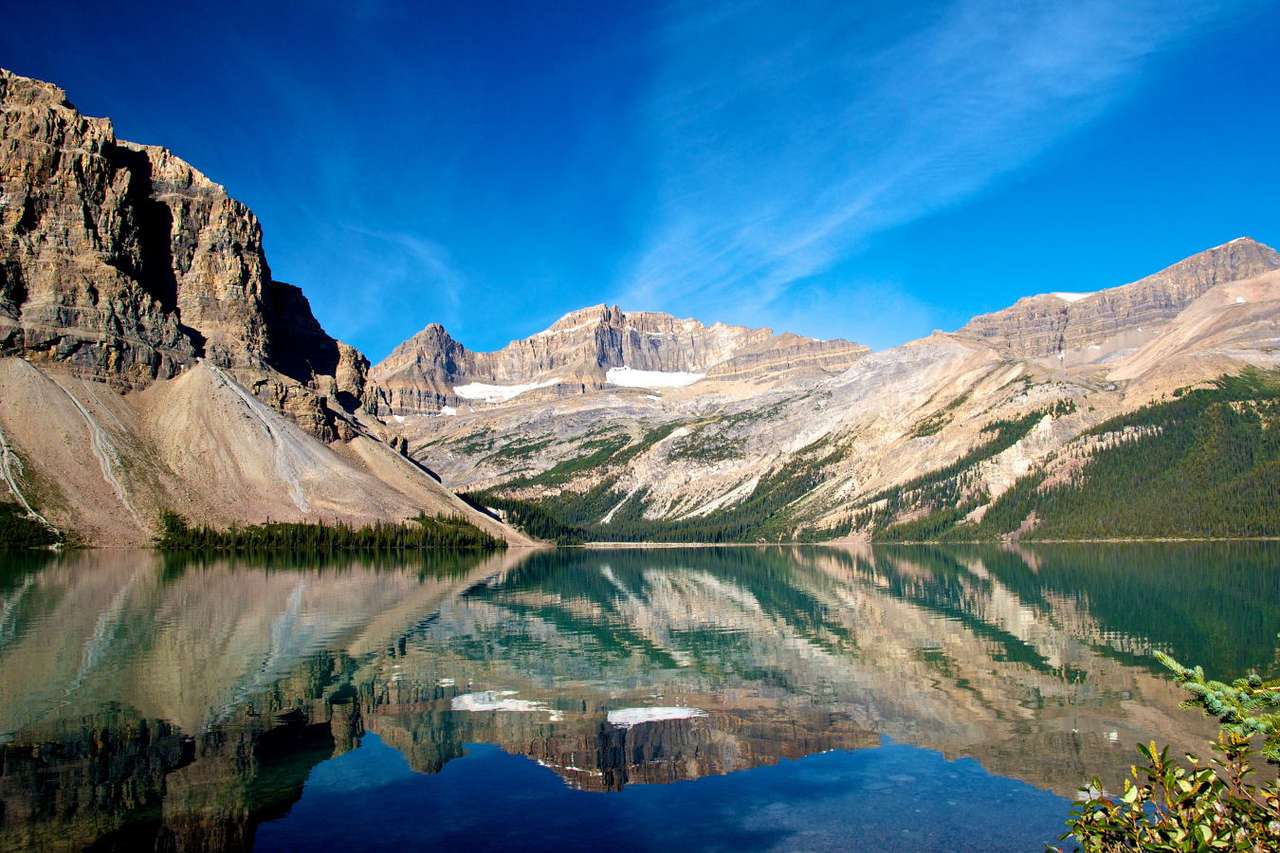 Lacul Bow în Munții Stâncoși (Canada) puzzle online din fotografie