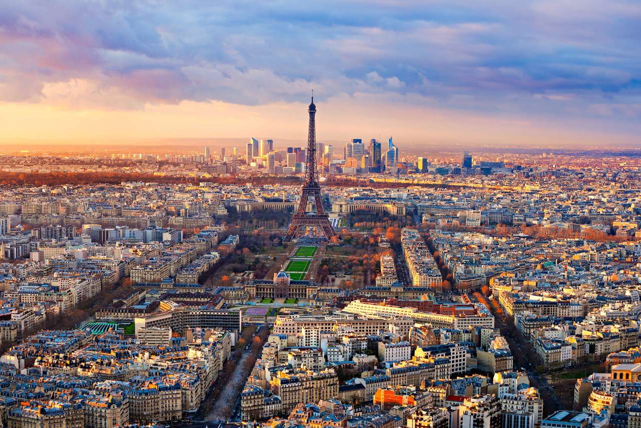Paříž při západu slunce (Francie) online puzzle