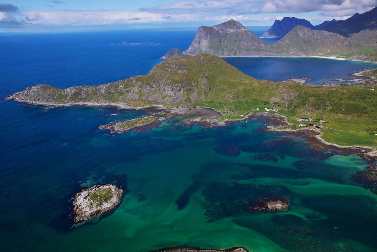 Fjordar i Lofotens skärgård (Norge) pussel online från foto