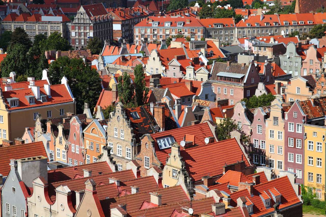 Kilátás az óvárosra Gdanskban (Lengyelország) puzzle online fotóról