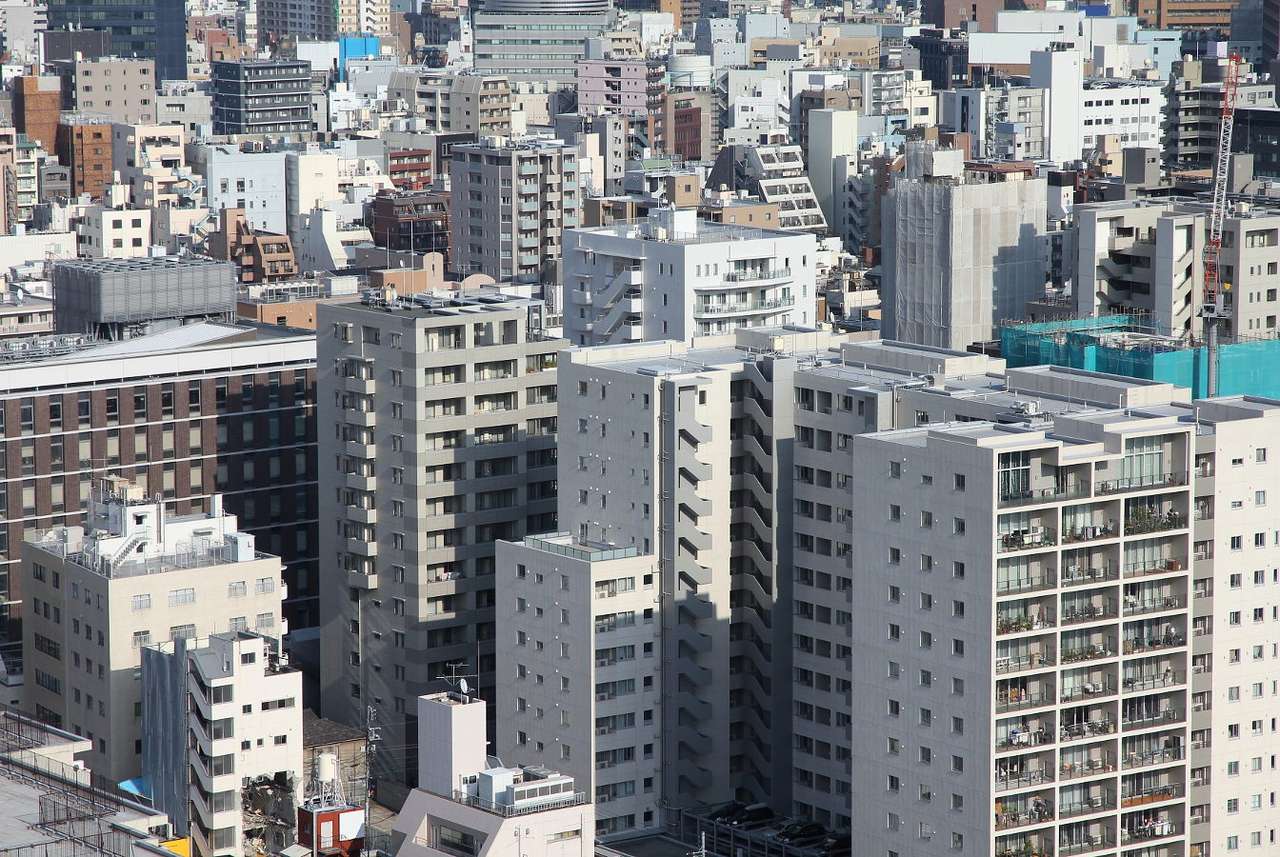 Immeubles de grande hauteur dans le quartier de Bunkyo à Tokyo (Japon) puzzle en ligne