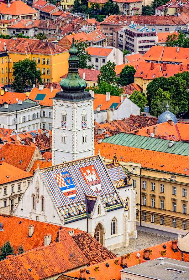 Markuskyrkan i Zagreb (Kroatien) Pussel online