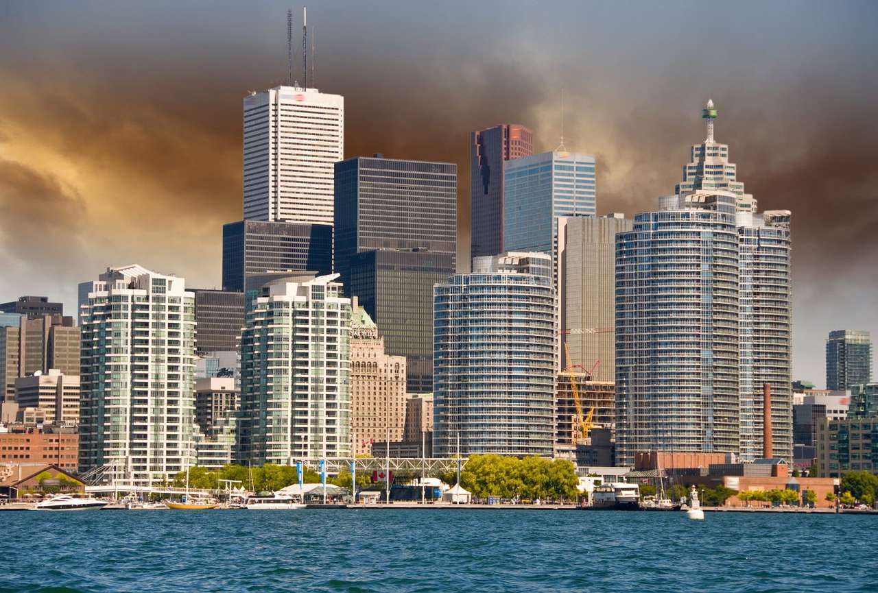 Изглед към Торонто от езерото Онтарио (Канада) онлайн пъзел от снимка