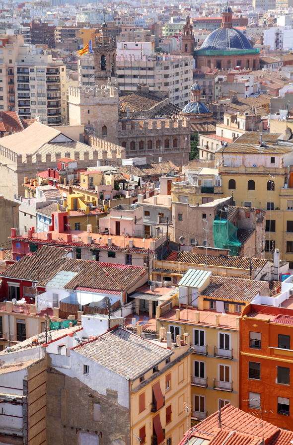 Utsikt över gamla stan i Valencia (Spanien) pussel online från foto