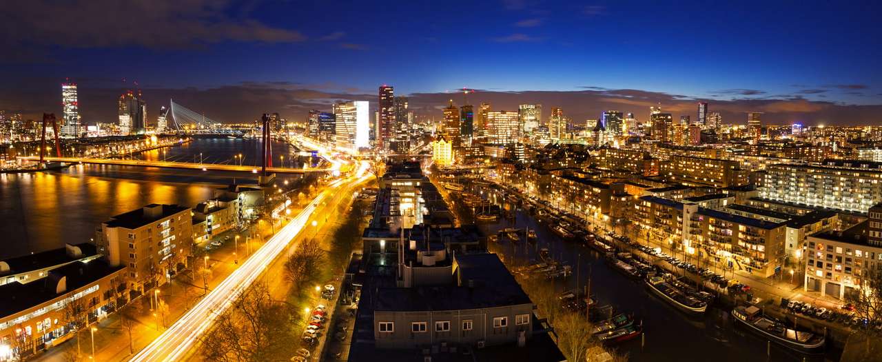 Panorama von Rotterdam (Niederlande) Online-Puzzle