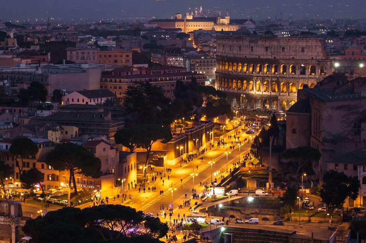 Ρώμη τη νύχτα (Ιταλία) παζλ online από φωτογραφία